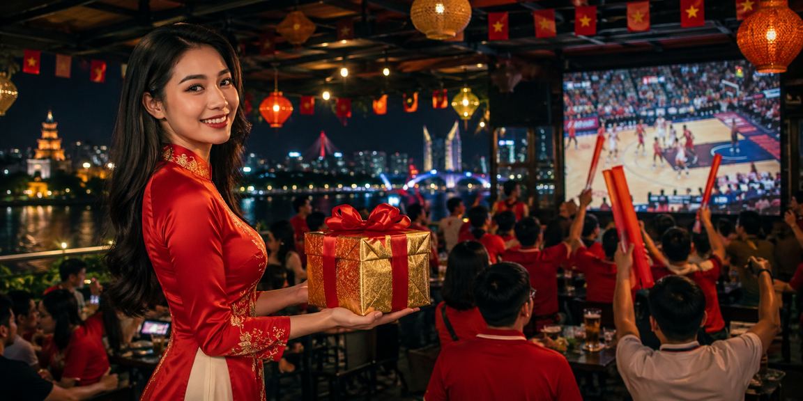 Người chơi cá cược bóng rổ tại Hà Nội trong trang phục áo dài truyền thống